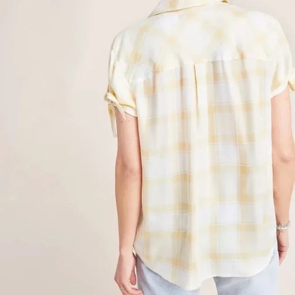 Anthropologie Paige Avery Check Buttondown XS - Picture 2 of 4